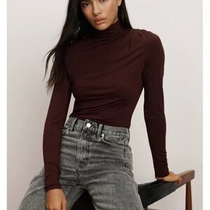 Veronica Beard Women's Raisin Mock Neck Mylie Top Size L